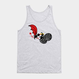 Clashing Angel and Demon Semicolon Butterflies Tank Top